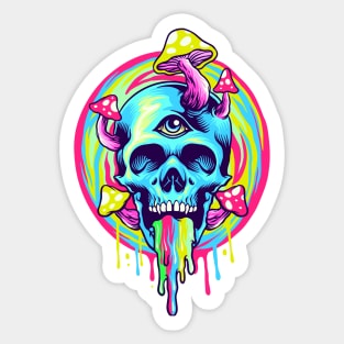 Trippy Swirl Skull Sticker